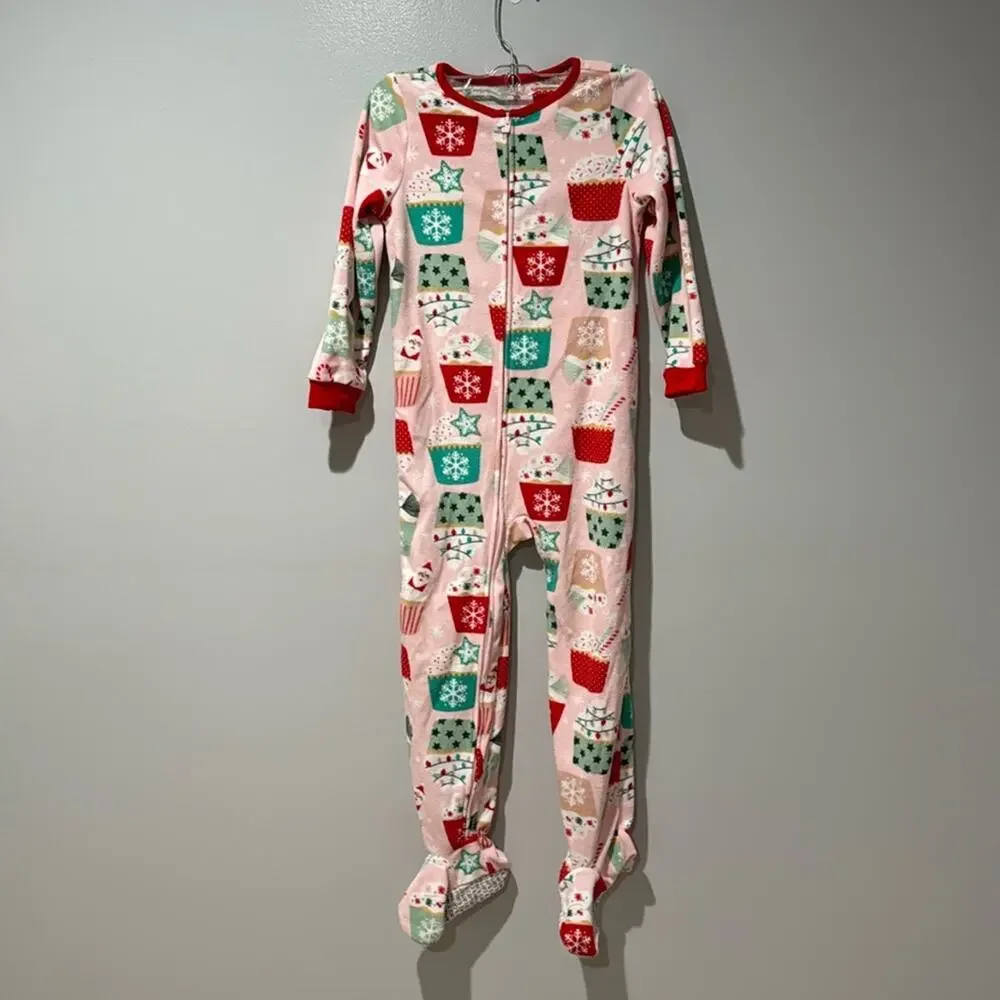 Carter's Girl's Christmas Footed Pajamas New No Tags Holiday Cozy Outfits